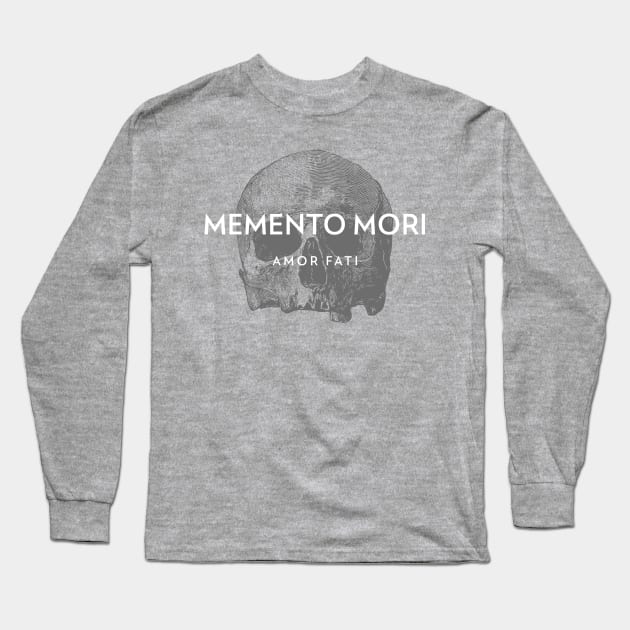 Memento Mori Skull – Stoic Design Long Sleeve T-Shirt by Autonomy Prints